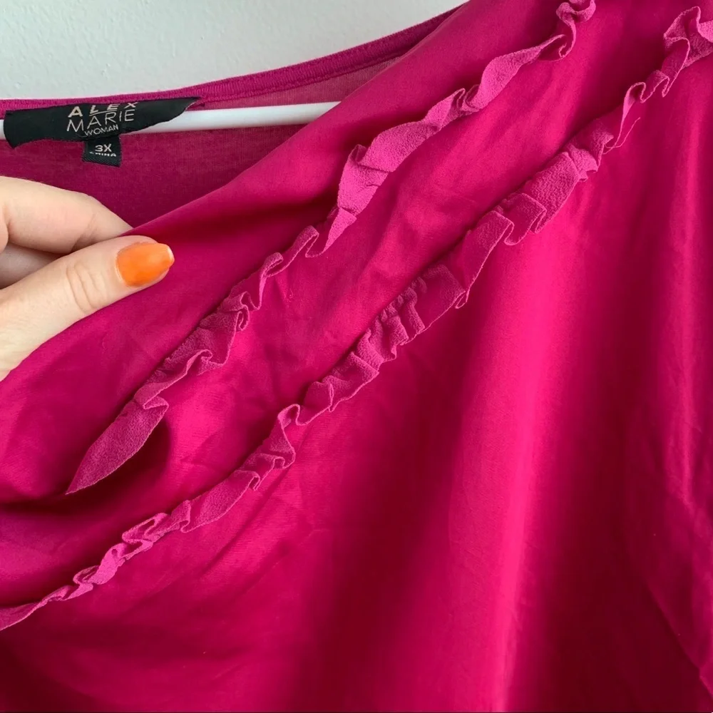 Alex Marie Pink Short Sleeve Blouse - Picture 5 of 5